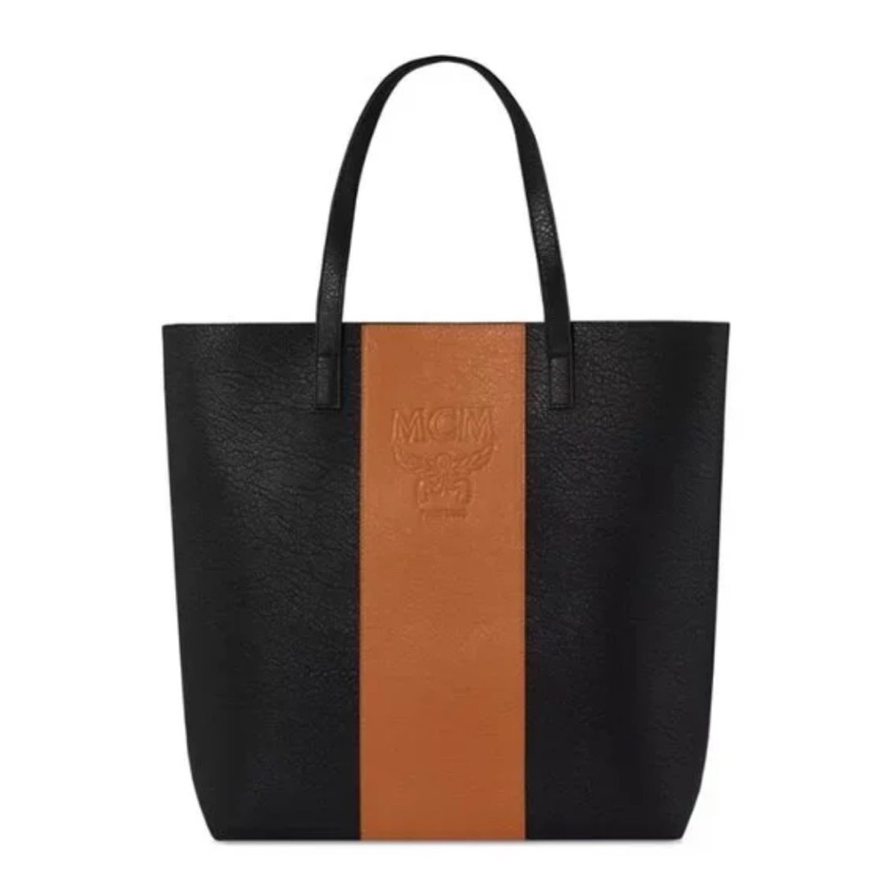 MCM Black and Brown Structured Tote Bag